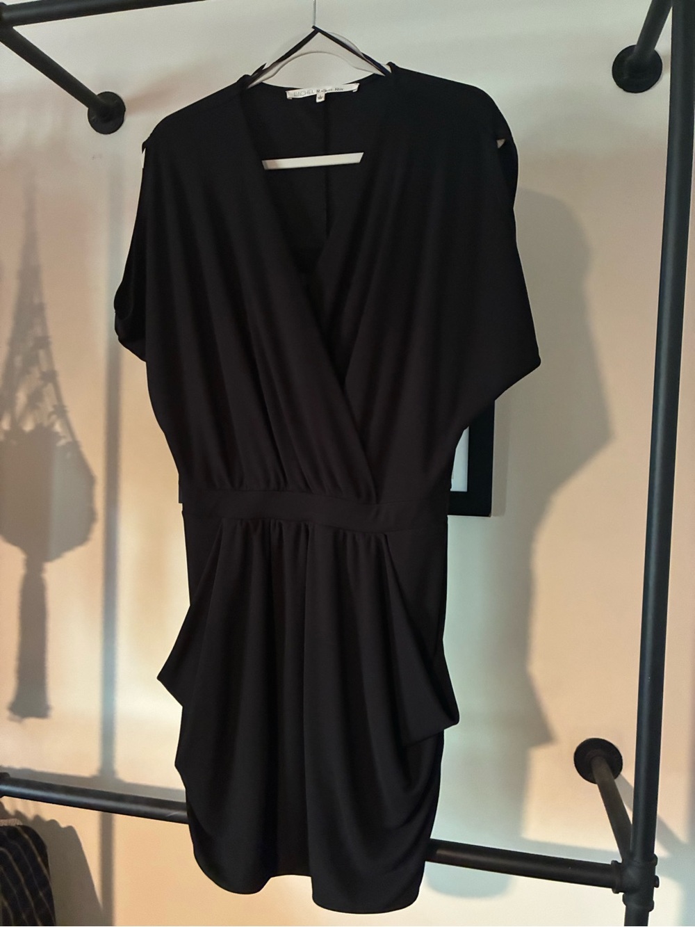 RACHEL Rachel Roy Black Surplice Mini Dress